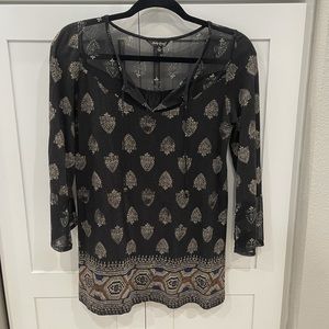 Lucky Brand 3/4 Sleeve Top with Front Ties